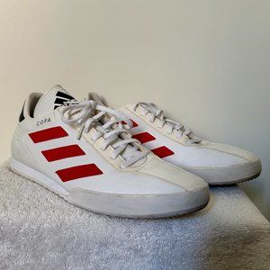 adidas Men's Copa Athletic Shoes White with Red Stripes